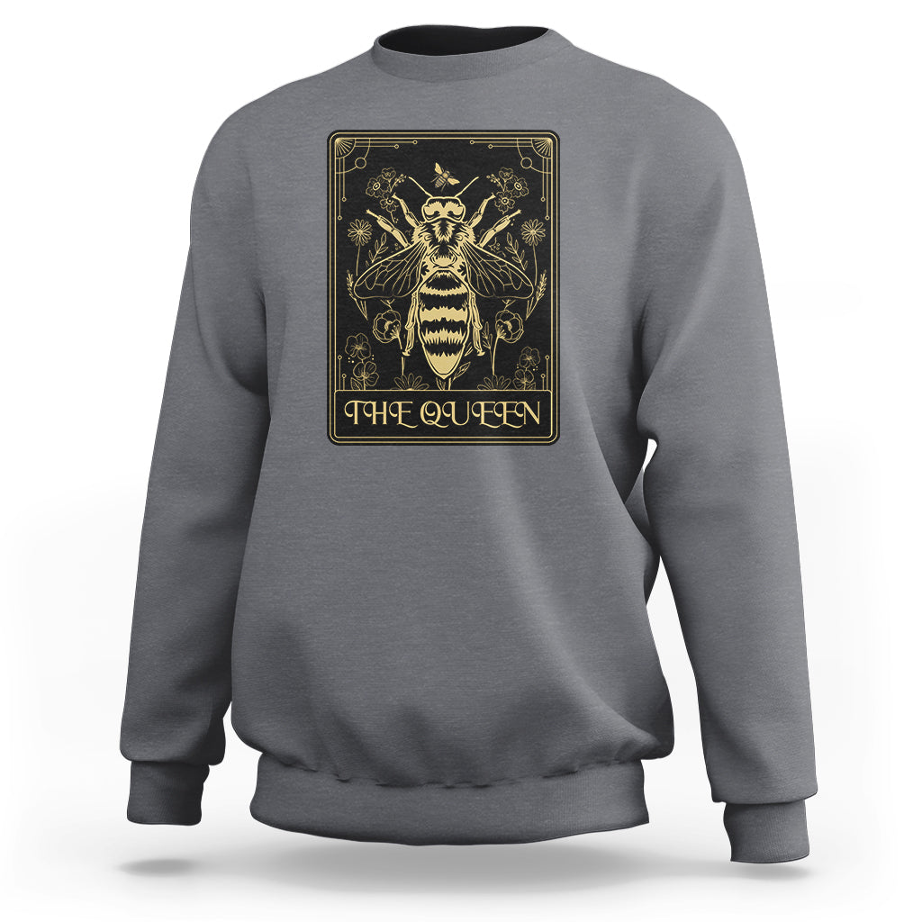 Dark Academia Spiritual The Queen Bee Tarot Card Sweatshirt - Wonder Print Shop