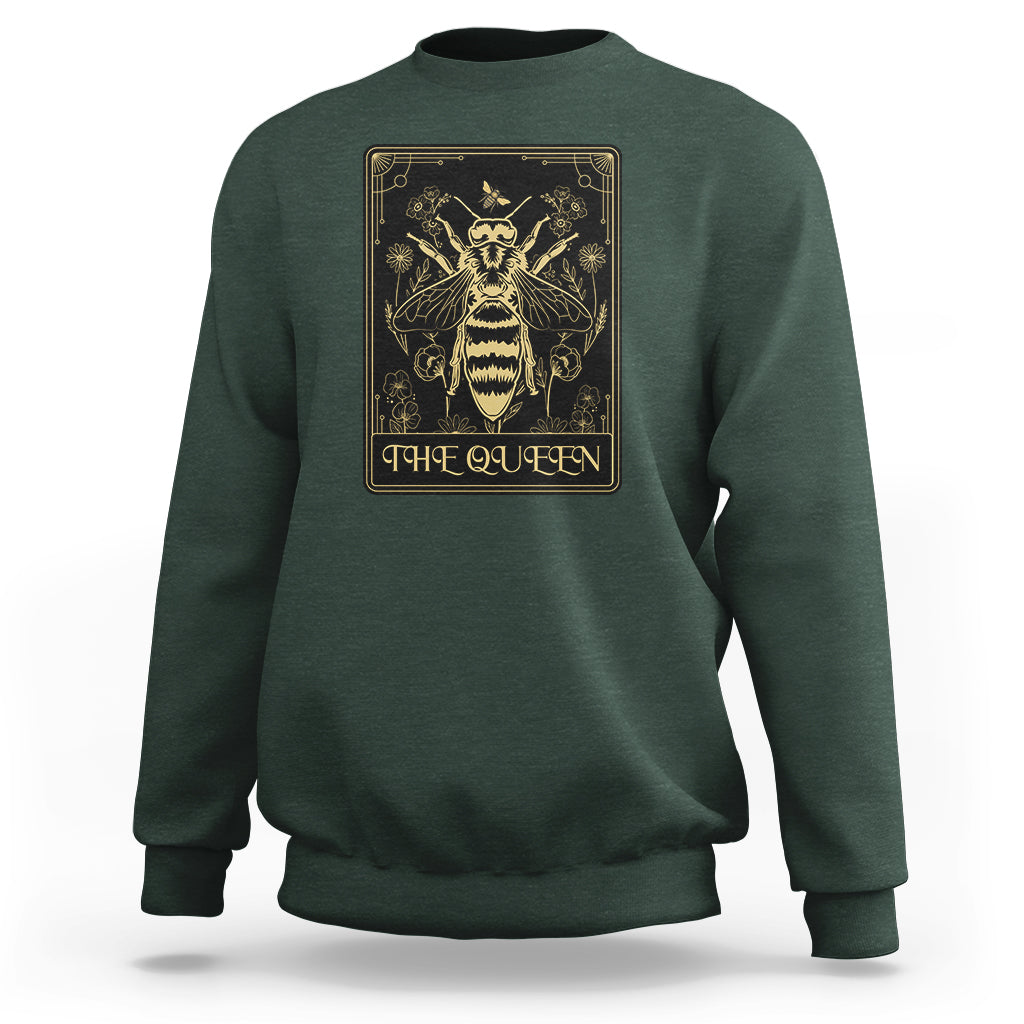 Dark Academia Spiritual The Queen Bee Tarot Card Sweatshirt - Wonder Print Shop