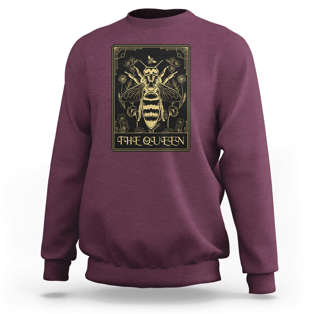 Dark Academia Spiritual The Queen Bee Tarot Card Sweatshirt - Wonder Print Shop