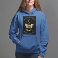Celestial Dark Academia Death Head Moth Tarot Card Hoodie - Wonder Print Shop