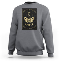 Celestial Dark Academia Death Head Moth Tarot Card Sweatshirt - Wonder Print Shop
