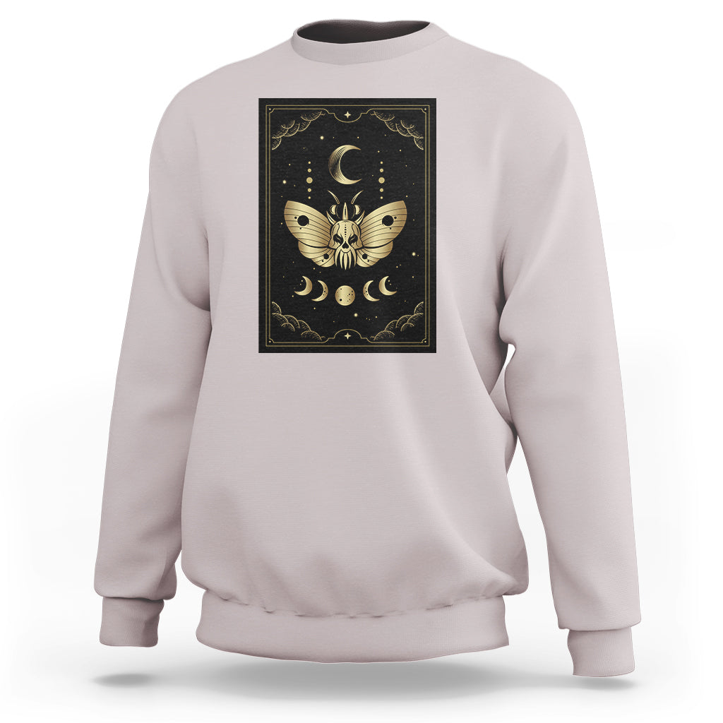 Celestial Dark Academia Death Head Moth Tarot Card Sweatshirt - Wonder Print Shop
