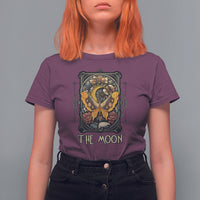 Celestial Floral Luna Moth Tarot Card The Moon T Shirt For Women - Wonder Print Shop