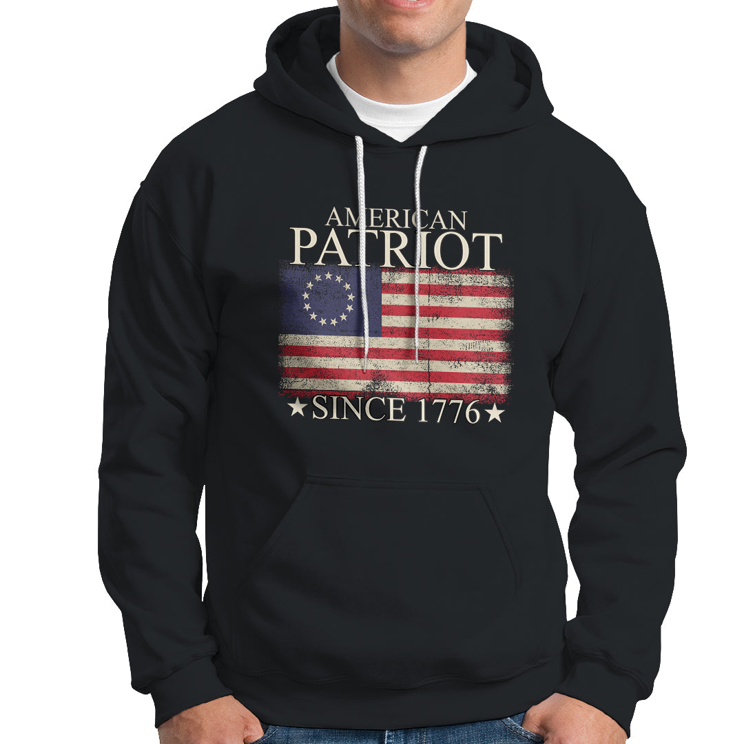 American Patriot Since 1776 Betsy Ross Flag Hoodie - Wonder Print Shop
