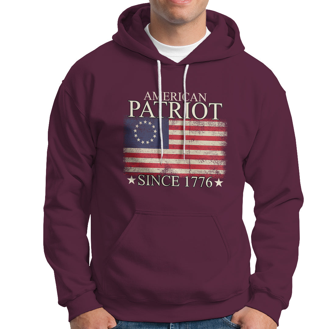American Patriot Since 1776 Betsy Ross Flag Hoodie - Wonder Print Shop