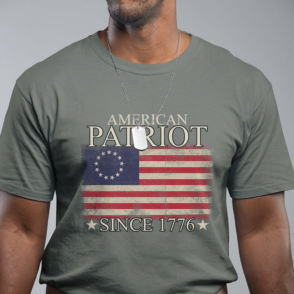 American Patriot Since 1776 Betsy Ross Flag T Shirt - Wonder Print Shop