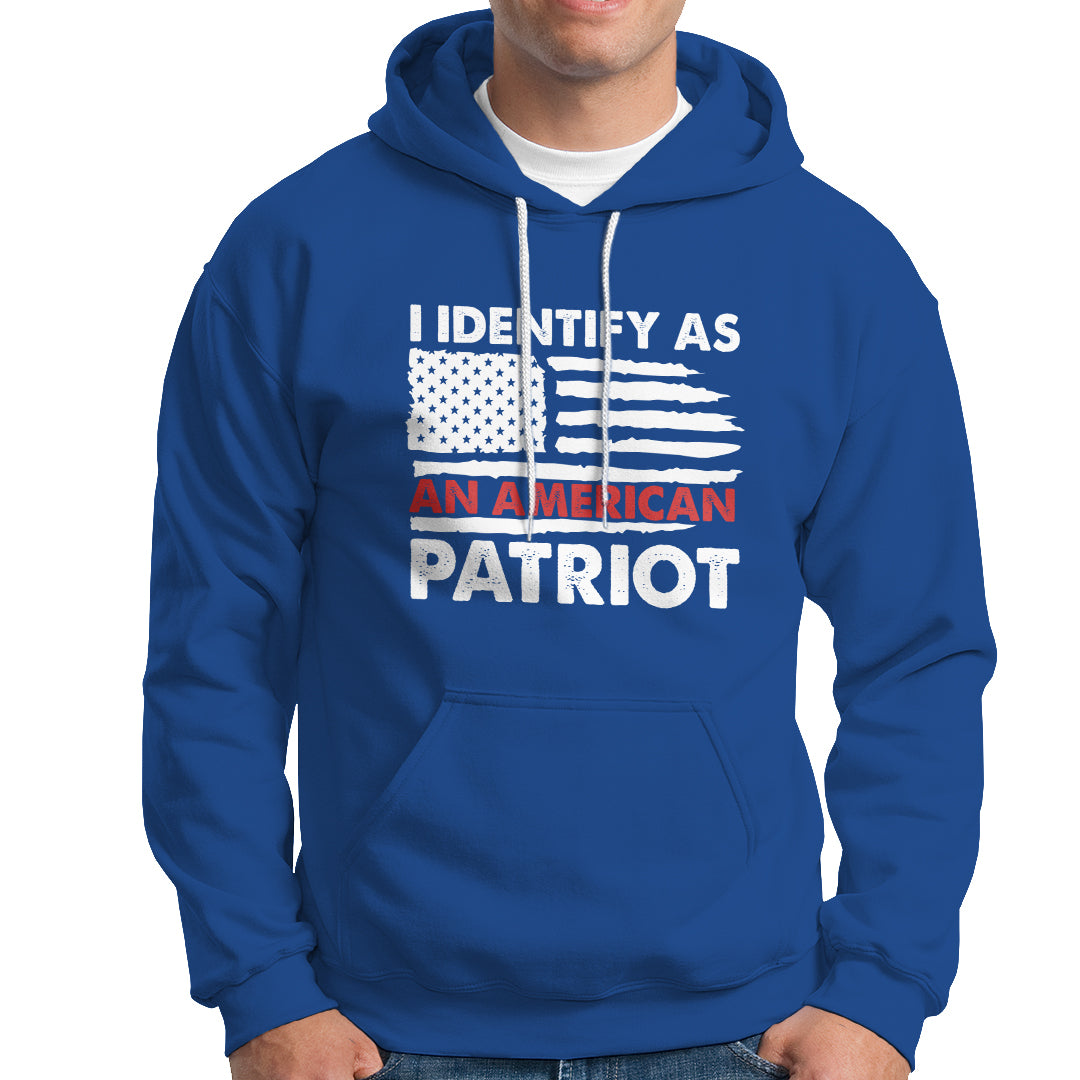 Patriotic Hoodie I Identify As An American Patriot American Flag - Wonder Print Shop