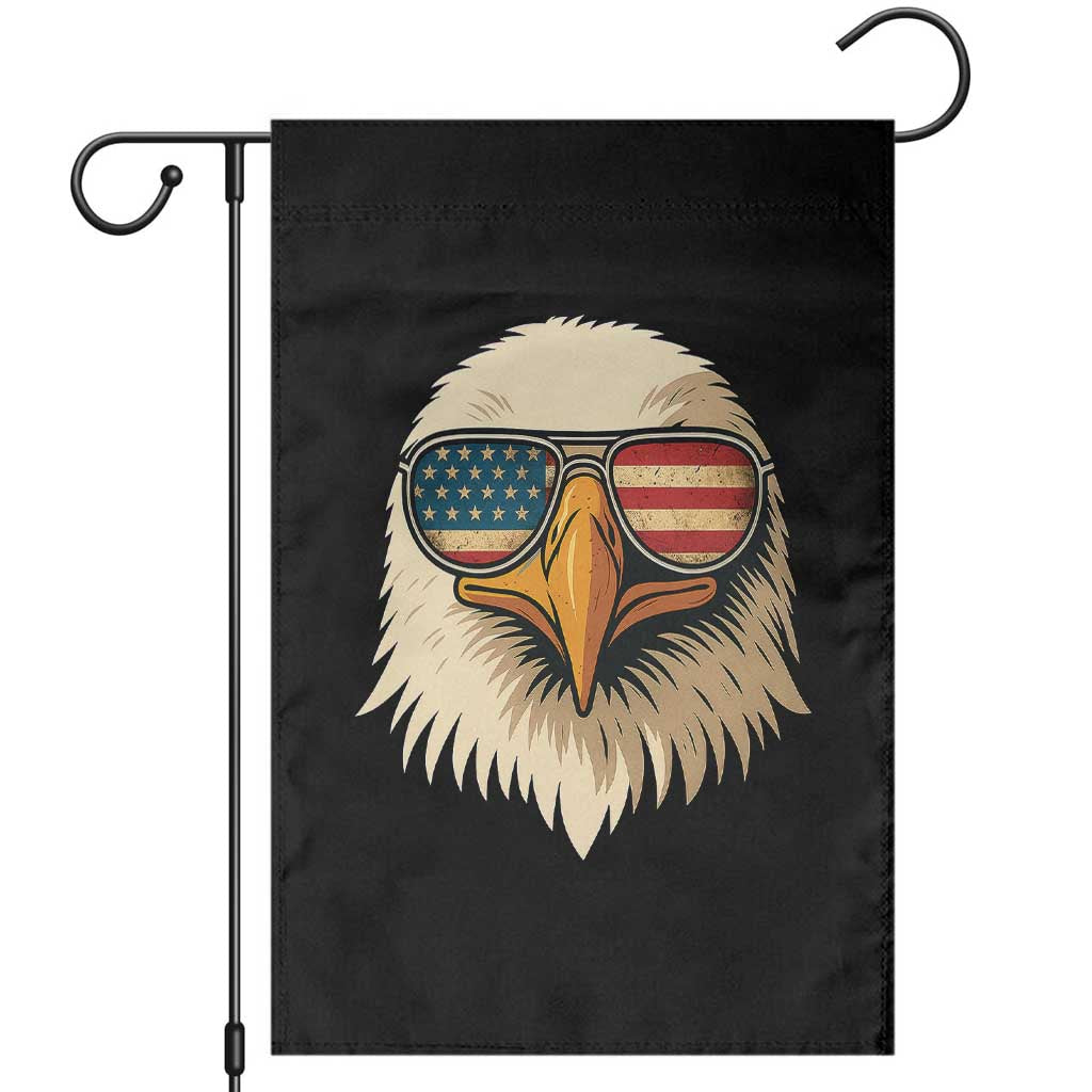 Patriotic Bald Eagle Garden Flag With Sunglasses American Flag Vintage - Wonder Print Shop