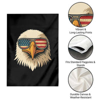 Patriotic Bald Eagle Garden Flag With Sunglasses American Flag Vintage - Wonder Print Shop