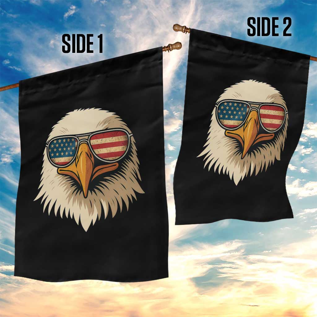 Patriotic Bald Eagle Garden Flag With Sunglasses American Flag Vintage - Wonder Print Shop