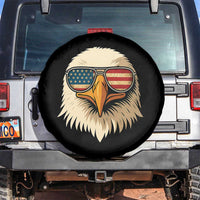 Patriotic Bald Eagle Spare Tire Cover With Sunglasses American Flag Vintage - Wonder Print Shop