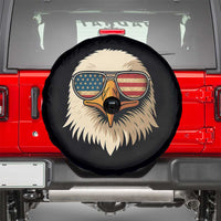 Patriotic Bald Eagle Spare Tire Cover With Sunglasses American Flag Vintage - Wonder Print Shop