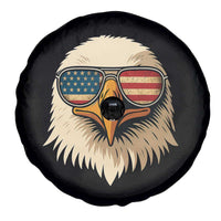 Patriotic Bald Eagle Spare Tire Cover With Sunglasses American Flag Vintage - Wonder Print Shop
