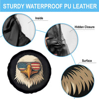 Patriotic Bald Eagle Spare Tire Cover With Sunglasses American Flag Vintage - Wonder Print Shop