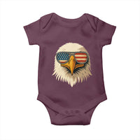 Patriotic Bald Eagle Baby Onesie With Sunglasses American Flag Vintage - Wonder Print Shop