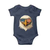 Patriotic Bald Eagle Baby Onesie With Sunglasses American Flag Vintage - Wonder Print Shop