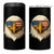 Patriotic Bald Eagle 4 in 1 Can Cooler Tumbler With Sunglasses American Flag Vintage - Wonder Print Shop