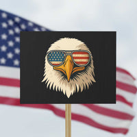 Patriotic Bald Eagle Protest Sign With Sunglasses American Flag Vintage - Wonder Print Shop