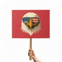 Patriotic Bald Eagle Protest Sign With Sunglasses American Flag Vintage - Wonder Print Shop