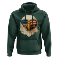 Patriotic Bald Eagle Hoodie With Sunglasses American Flag Vintage - Wonder Print Shop