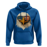 Patriotic Bald Eagle Hoodie With Sunglasses American Flag Vintage - Wonder Print Shop