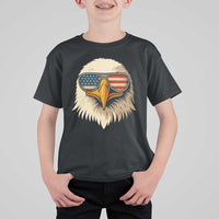 Patriotic Bald Eagle T Shirt For Kid With Sunglasses American Flag Vintage - Wonder Print Shop