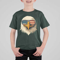 Patriotic Bald Eagle T Shirt For Kid With Sunglasses American Flag Vintage - Wonder Print Shop