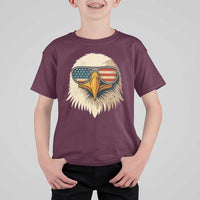 Patriotic Bald Eagle T Shirt For Kid With Sunglasses American Flag Vintage - Wonder Print Shop