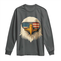 Patriotic Bald Eagle Long Sleeve Shirt With Sunglasses American Flag Vintage - Wonder Print Shop