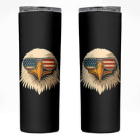 Patriotic Bald Eagle Skinny Tumbler With Sunglasses American Flag Vintage - Wonder Print Shop
