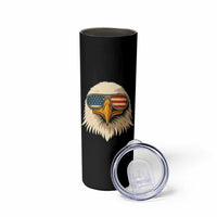 Patriotic Bald Eagle Skinny Tumbler With Sunglasses American Flag Vintage - Wonder Print Shop