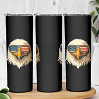Patriotic Bald Eagle Skinny Tumbler With Sunglasses American Flag Vintage - Wonder Print Shop