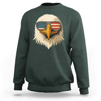 Patriotic Bald Eagle Sweatshirt With Sunglasses American Flag Vintage - Wonder Print Shop
