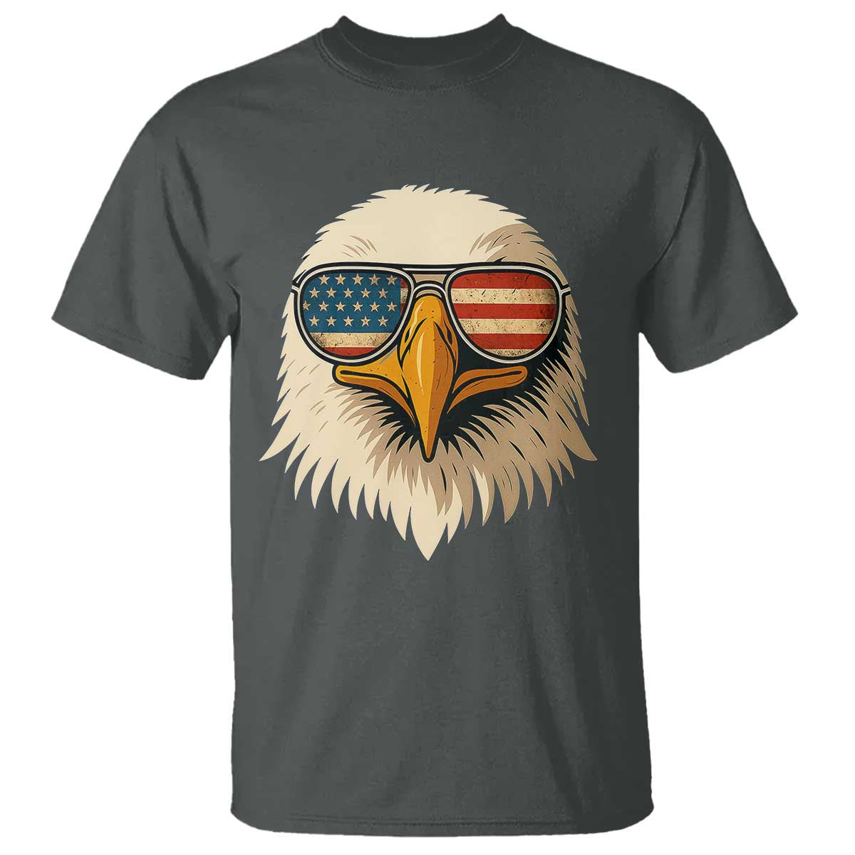 Patriotic Bald Eagle T Shirt With Sunglasses American Flag Vintage - Wonder Print Shop
