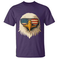 Patriotic Bald Eagle T Shirt With Sunglasses American Flag Vintage - Wonder Print Shop