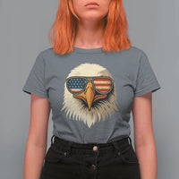 Patriotic Bald Eagle T Shirt For Women With Sunglasses American Flag Vintage - Wonder Print Shop
