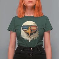 Patriotic Bald Eagle T Shirt For Women With Sunglasses American Flag Vintage - Wonder Print Shop
