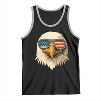 Patriotic Bald Eagle Tank Top With Sunglasses American Flag Vintage - Wonder Print Shop