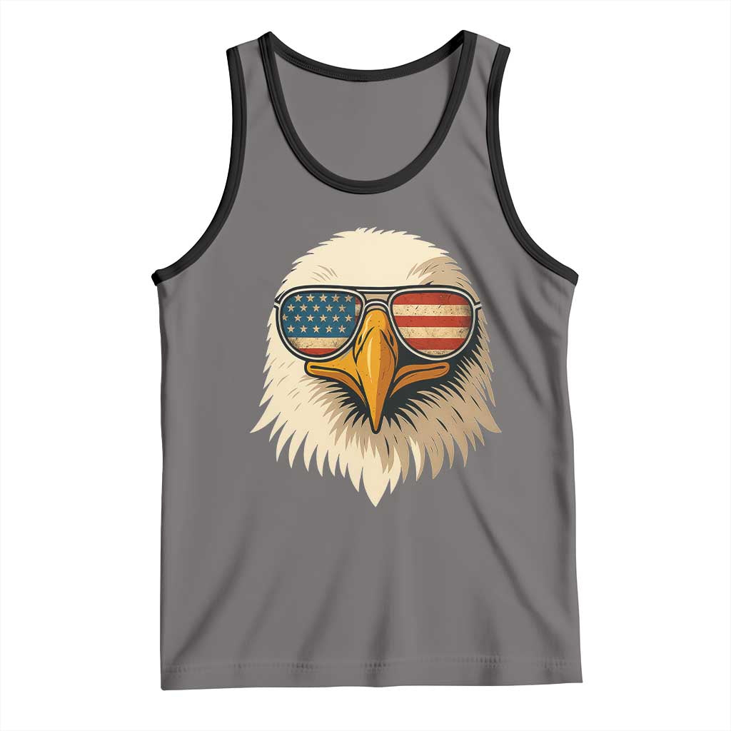 Patriotic Bald Eagle Tank Top With Sunglasses American Flag Vintage - Wonder Print Shop