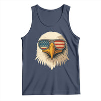 Patriotic Bald Eagle Tank Top With Sunglasses American Flag Vintage - Wonder Print Shop
