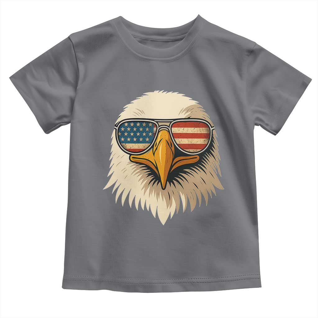 Patriotic Bald Eagle Toddler T Shirt With Sunglasses American Flag Vintage - Wonder Print Shop
