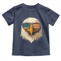 Patriotic Bald Eagle Toddler T Shirt With Sunglasses American Flag Vintage - Wonder Print Shop