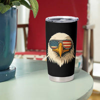 Patriotic Bald Eagle Tumbler Cup With Sunglasses American Flag Vintage - Wonder Print Shop