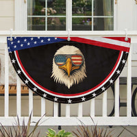 American Bald Eagle Patriotic Fan Flag With Sunglasses USA Flag Vintage
