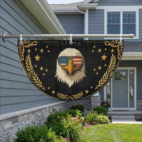 American Bald Eagle Patriotic Fan Flag With Sunglasses USA Flag Vintage