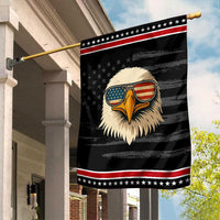 Patriotic Bald Eagle Garden Flag With Sunglasses American Flag Vintage