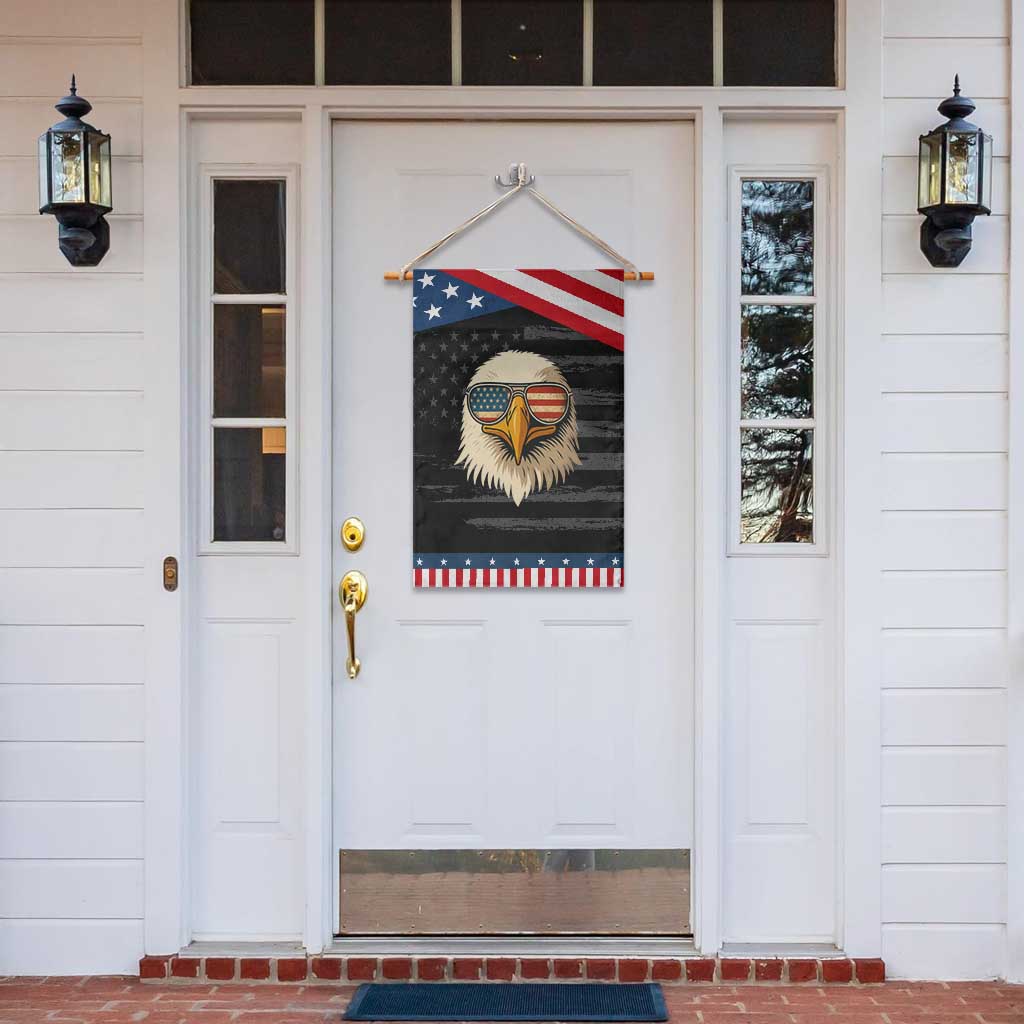 Patriotic Bald Eagle Garden Flag With Sunglasses American Flag Vintage