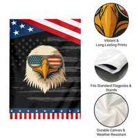 Patriotic Bald Eagle Garden Flag With Sunglasses American Flag Vintage
