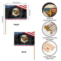 Patriotic Bald Eagle Patriotic Handheld Flag With Sunglasses American Flag Vintage TS02