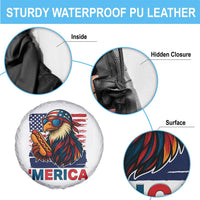 Funny American Eagle Eating Hot Dog Spare Tire Cover 4th Of July Party Patriotic USA Flag - Wonder Print Shop